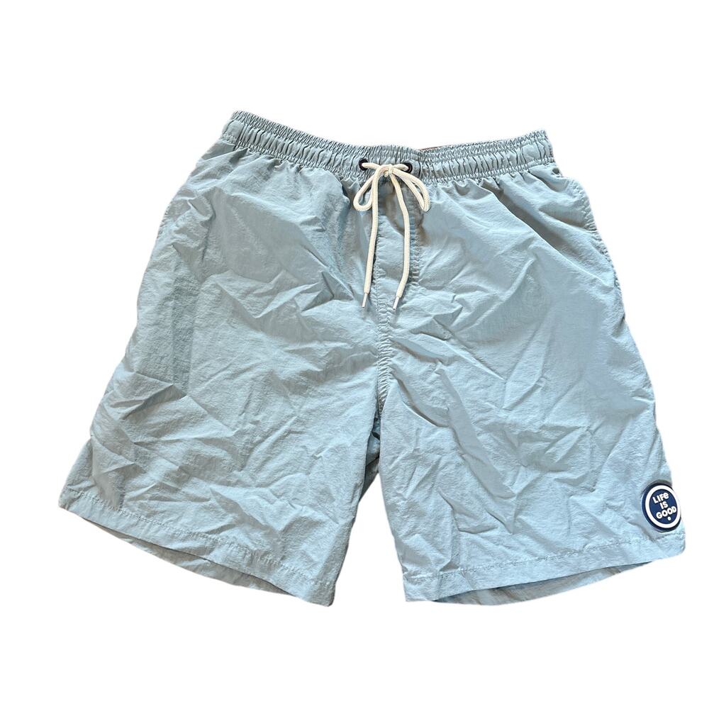 Life Is Good Men's Swim Trunks Swimsuit Blue‎ Lined Drawstring